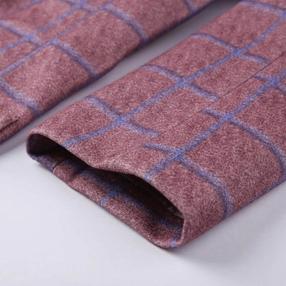 2024 New Men’s Plaid Blazer Jacket - Slim Fit, Long Sleeve Formal Coat - Buy Center US