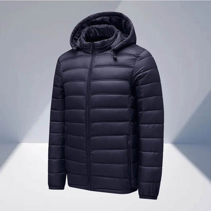 Men's Thick Cotton Padded Jacket with Hood - Detachable Zipper for Winter - Buy Center US