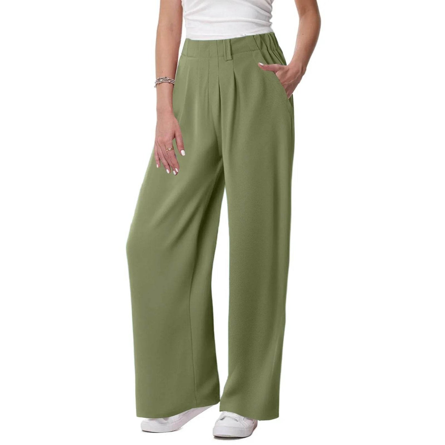ZOMAXIUJEE Women's Solid Color Palazzo Pants - Casual & Comfortable - Buy Center US