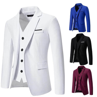 Men's Slim Fit Blazer - Comfortable Solid Color for Business & Casual Wear - Buy Center US