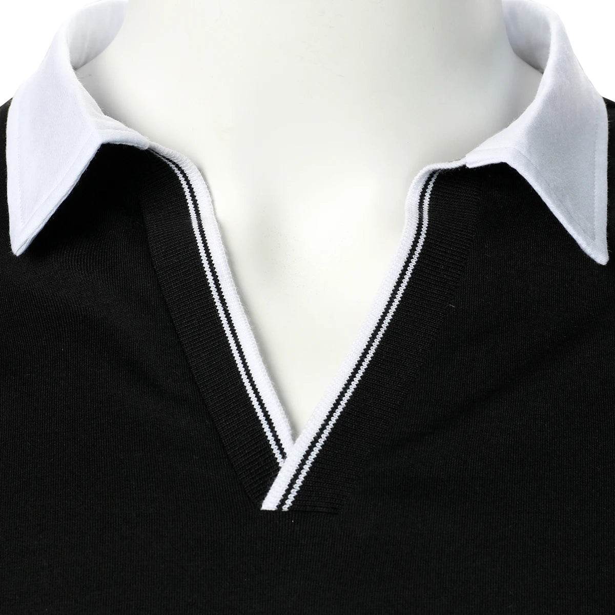 Men's Casual V-Neck Polo Shirt - Short Sleeves, Breathable Fabric - Buy Center US