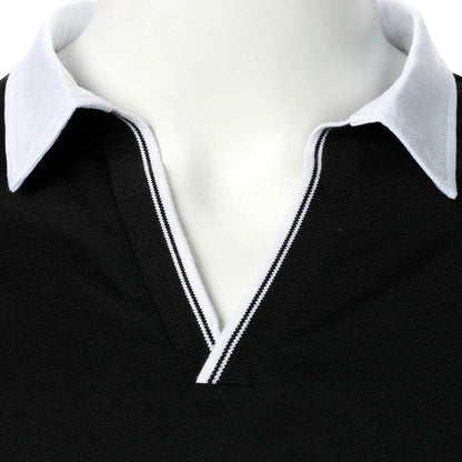 Men's Casual V-Neck Polo Shirt - Short Sleeves, Breathable Fabric - Buy Center US
