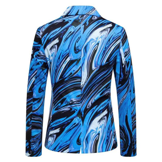 Qj Cinga Fashion 3D Printed Blazers for Men - Stylish Dance Party Jacket - Buy Center US