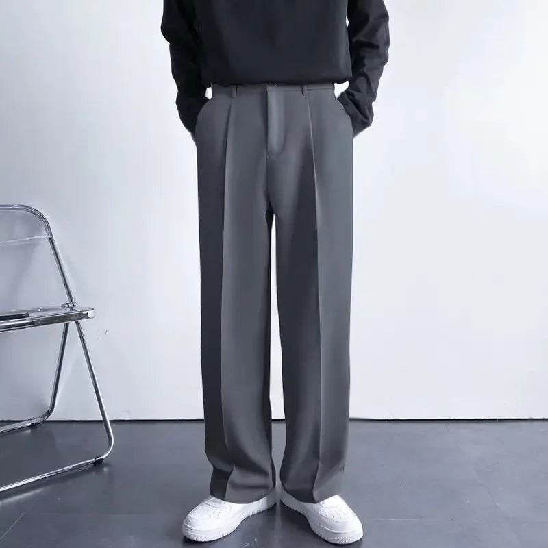 2025 Fashion Korean Loose Wide Pants - Casual White Baggy Trousers for Men - Buy Center US