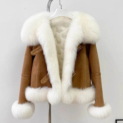 FURTJY Women's Real Fur Coat - Thick Duck Down Jacket for Winter - Buy Center US