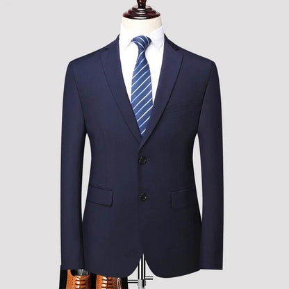 Men's Fashion Blazer - Solid Color British Style for Work & Weddings - Buy Center US