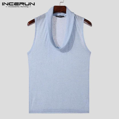 INCERUN Men’s Solid Color Sleeveless Tank Tops - Summer Streetwear S-5XL - Buy Center US