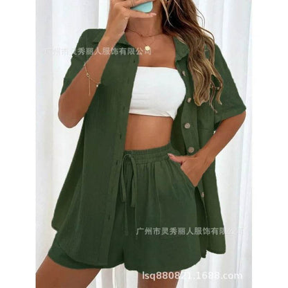 LCSKEREAL Women's Casual Cotton Linen Two-Piece Summer Set - Buy Center US