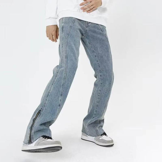2023 Y2K Fashion Baggy Flare Jeans - Men's Distressed Denim Pants - Buy Center US