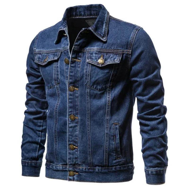 MISNIKI Men's Casual Jeans Jacket - Versatile Solid Color Outerwear - Buy Center US
