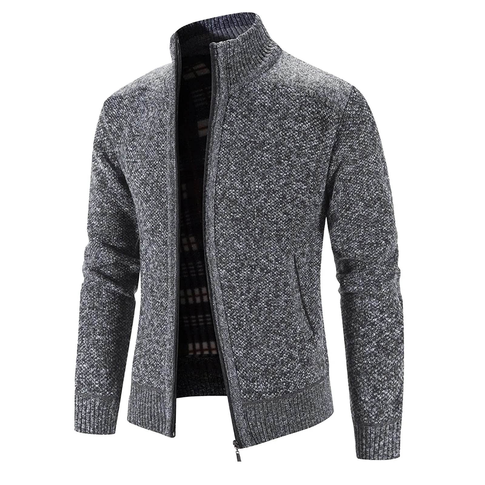 2024 Men’s Faux Fur Wool Jacket - Thick Long-Sleeved Casual Coat - Buy Center US