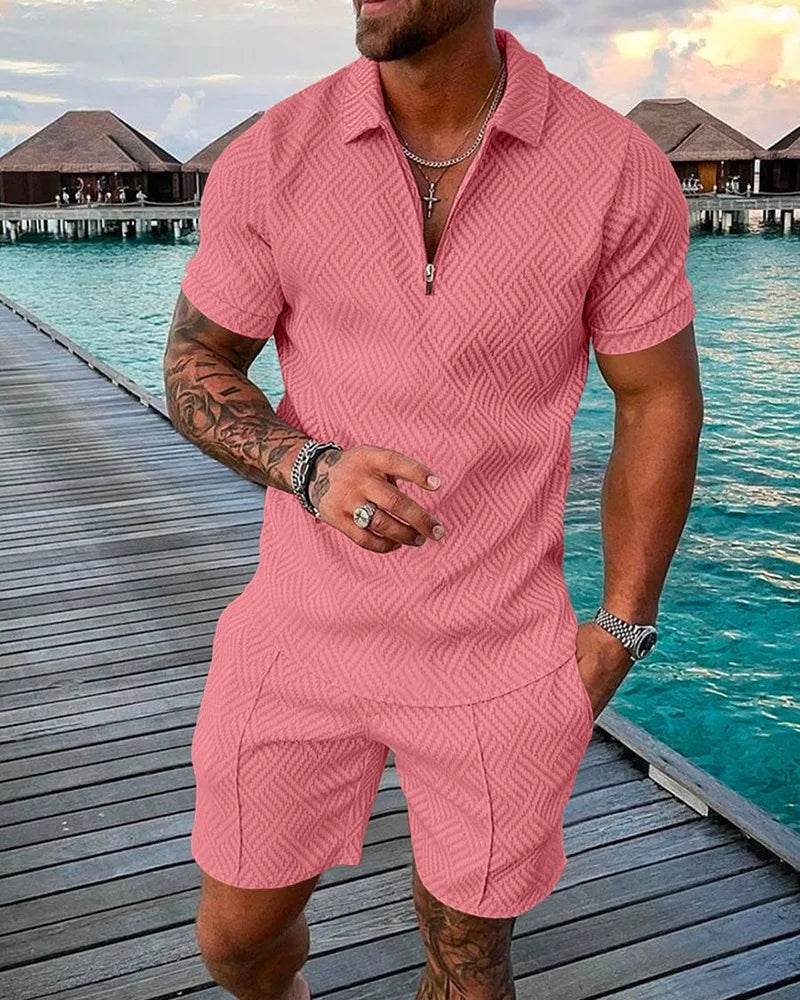 Boilen Heng Xin Men's Casual Striped Polo Shirt - Summer Slim-Fit Trendy - Buy Center US