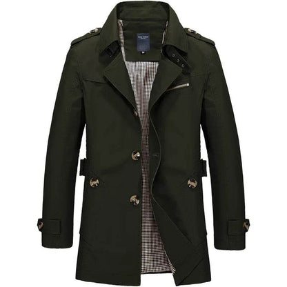 Maxbarley Men's Casual Long Windbreaker Jacket - Stylish Spring Autumn Wear - Buy Center US