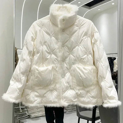Winter Women’s Down Jacket - Embroidered Mink Fur Coat, Warm Parker - Buy Center US