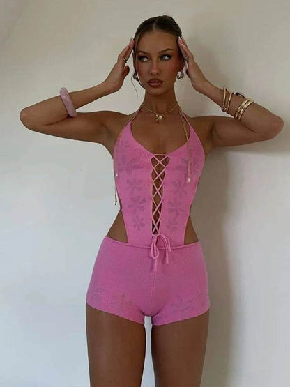 Sisterlinda Junior High Street Mini Short Suit - Slim Halter Design - Buy Center US