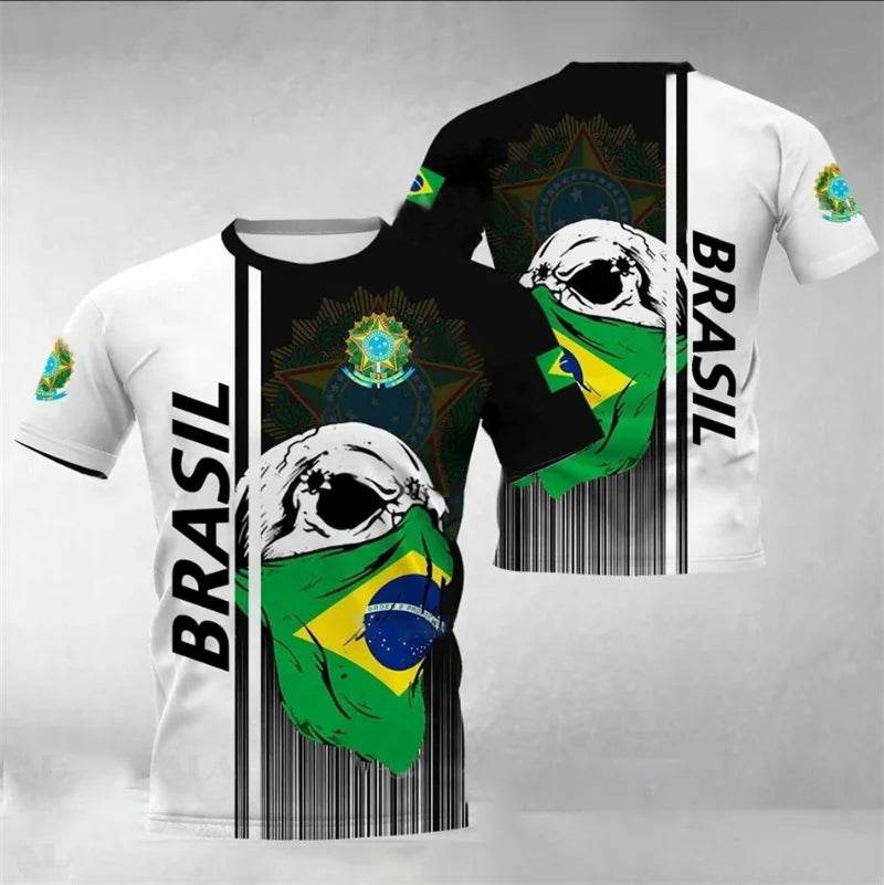 Brazil Flag 3D Print Men's T-Shirt - Casual Summer Oversized Tee - Buy Center US