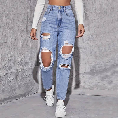 American Retro High Waist Jeans - Loose Fit, Wide-Legged Design - Buy Center US