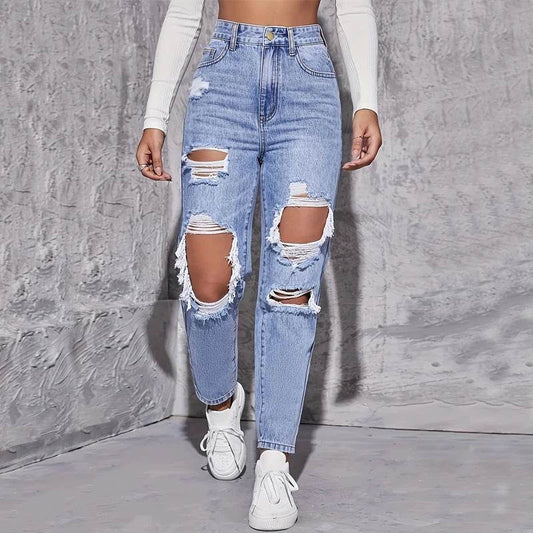 American Retro High Waist Jeans - Loose Fit, Wide-Legged Design - Buy Center US