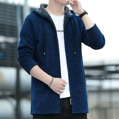 ENWEIGE Men's Hooded Fleece Cardigan - Casual Winter Jacket, Thick Knit - Buy Center US