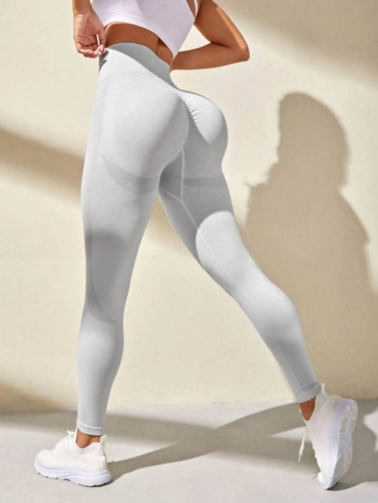 High Waist Seamless Yoga Pants - Peach Hip Lifting Cropped Fit - Buy Center US