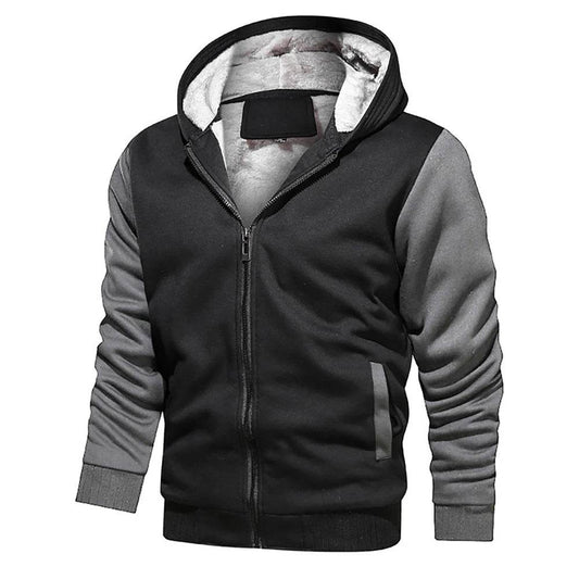 Men's Camouflage Fleece Jacket - Hooded, Thick Winter Coat for Casual Wear - Buy Center US