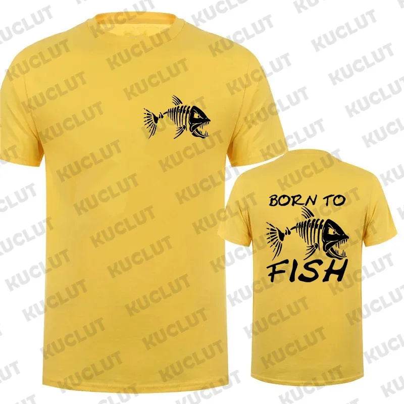 Born To Fish Funny T-Shirt - Casual Short Sleeve for Fishing Lovers - Buy Center US