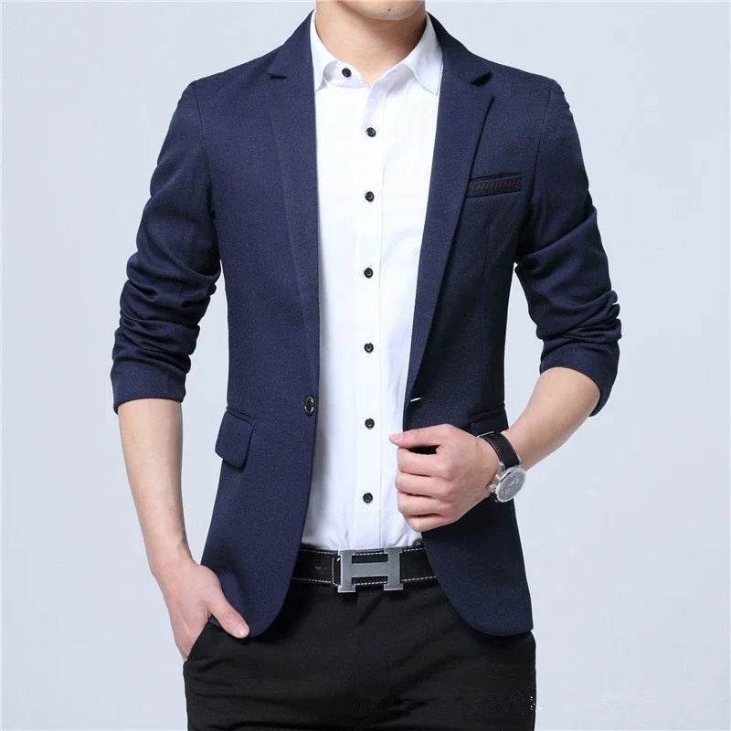 FAVOCENT Casual Men’s Blazer - Slim Fit Cotton Jacket for Spring & Autumn - Buy Center US