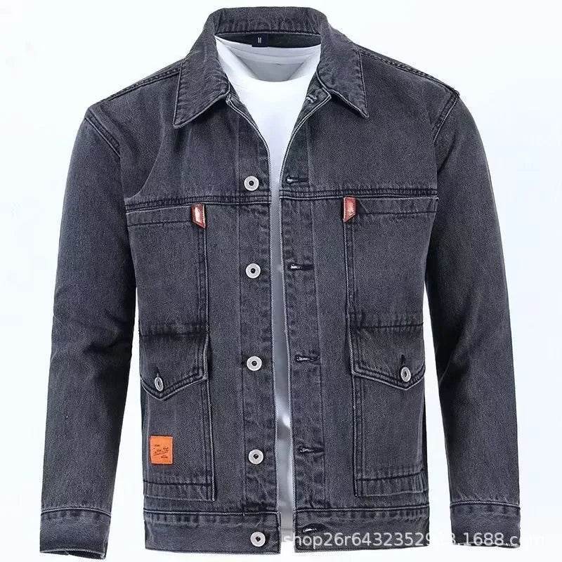Trendy Men's Loose Fit Denim Jacket - Fashionable Spring Crossbody Style - Buy Center US