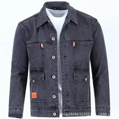 Trendy Men's Loose Fit Denim Jacket - Fashionable Spring Crossbody Style - Buy Center US