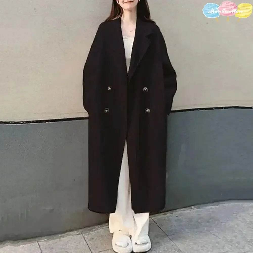 Women’s Loose Double-Breasted Trench Coat - Windproof & Warm - Buy Center US