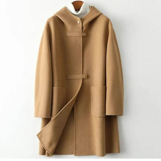 Women’s Double-Sided Cashmere Coat - Slim Fit Wool Windbreaker - Buy Center US