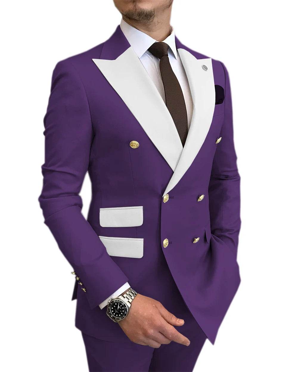 Elegant Light Blue Smoking Jacket & Pants Set for Men - Gold Buttons Tuxedo - Buy Center US