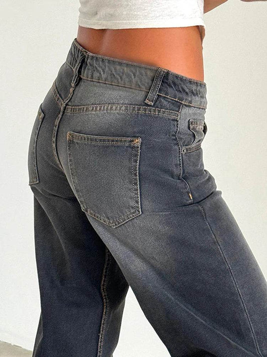 Y2K High Waist Baggy Jeans for Women - Vintage Loose Fit Denim - Buy Center US
