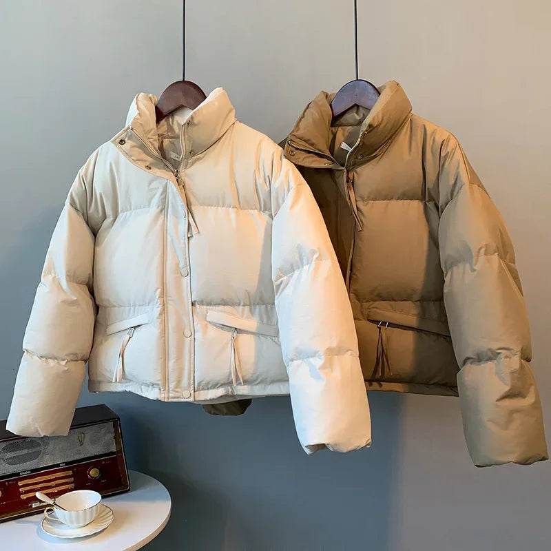 ABRINIC Women’s Casual Thicken Button-Up Puffer Jacket for Winter - Buy Center US