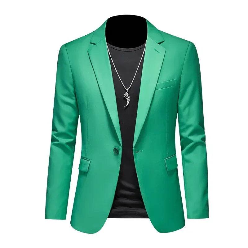 FAVOCENT Men's Slim Fit Blazer - Casual Wedding Party Coat in Solid Colors - Buy Center US