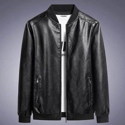 Wulend Men’s Faux Leather Jacket - Casual Full Sleeve Zipper Coat - Buy Center US