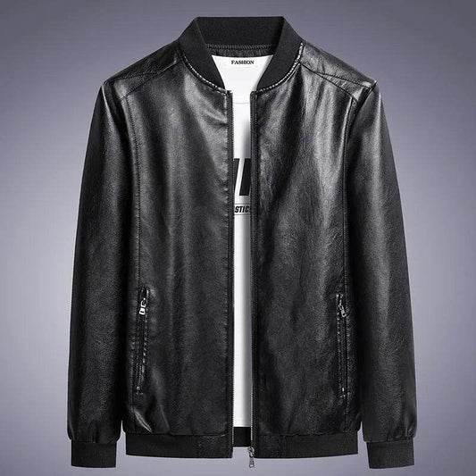 Wulend Men’s Faux Leather Jacket - Casual Full Sleeve Zipper Coat - Buy Center US