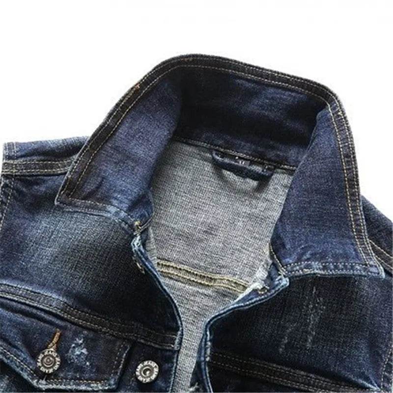 FAVOCENT Men's Casual Denim Vest - Stylish Sleeveless Jacket for Spring - Buy Center US