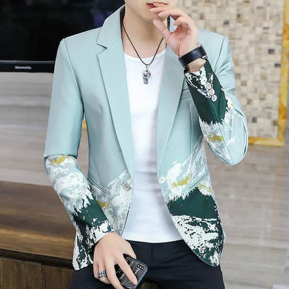 Men's Slim Fit Blazer - Trendy British Style for Casual and Smart Events - Buy Center US