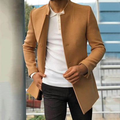ZOMAXIUJEE Men's Autumn Winter Woolen Jacket - Stylish Mid Length Coat - Buy Center US