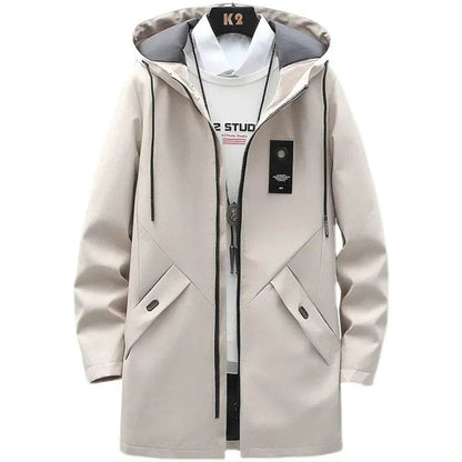 2023 Men's Hooded Jacket - Casual Zip-up Trench Coat for Autumn - Buy Center US