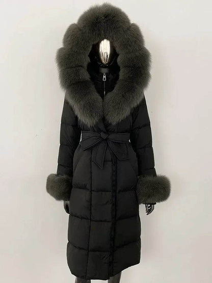 Elegant Hooded Women’s Winter Jacket - 90% Duck Down, Warm & Stylish - Buy Center US