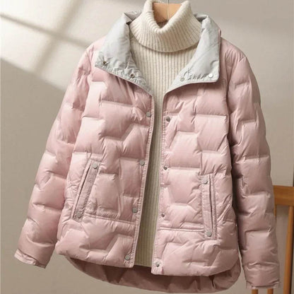 Women’s Casual Light Puffer Parka - Thick White Duck Down Coat - Buy Center US