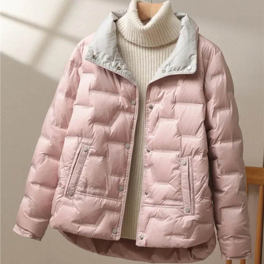 Women’s Casual Light Puffer Parka - Thick White Duck Down Coat - Buy Center US