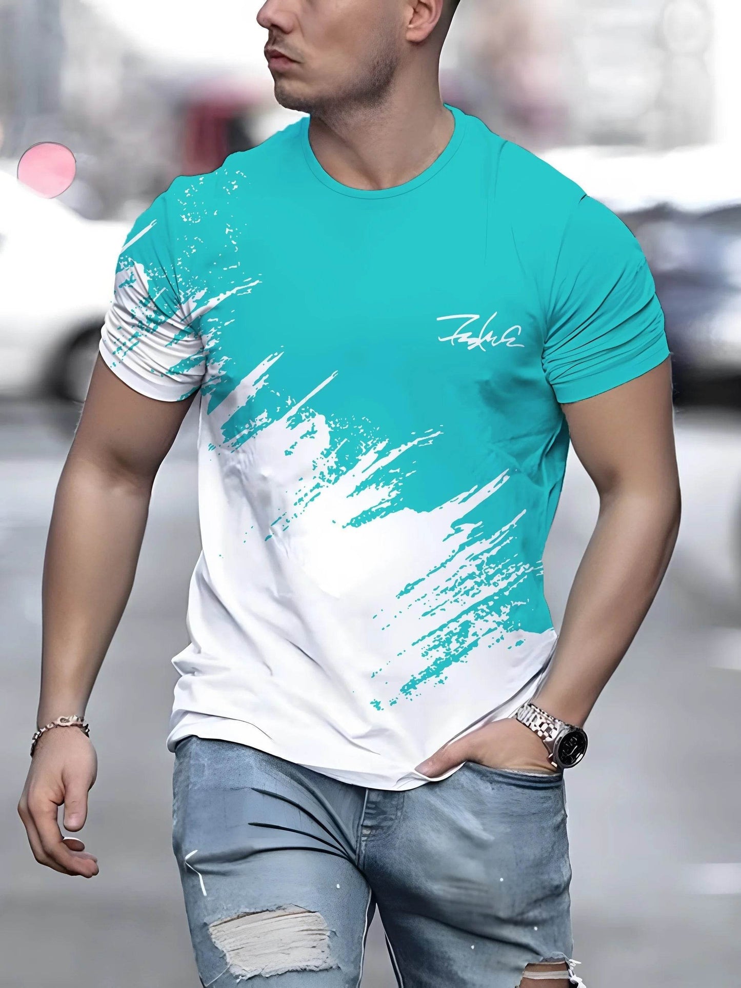 Casual Men's Short Sleeve Crew Neck T-Shirt - Quick Dry, Outdoor Ready - Buy Center US