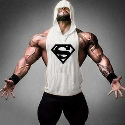 2024 Men's Cotton Tank Top - Hooded Sleeveless Gym Workout Shirt - Buy Center US