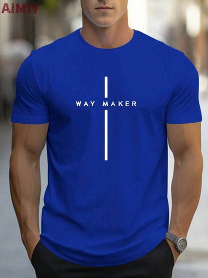 Men's Slim Fit T-Shirt - Breathable Round Neck Casual Tee for Summer - Buy Center US
