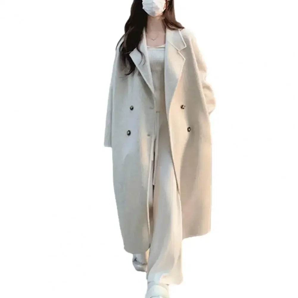 Women’s Loose Double-Breasted Trench Coat - Windproof & Warm - Buy Center US
