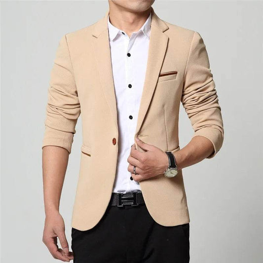 DEE MOONLY 2024 Men’s Slim Fit Blazer Jacket - Smart Casual Styles Up to 5XL - Buy Center US