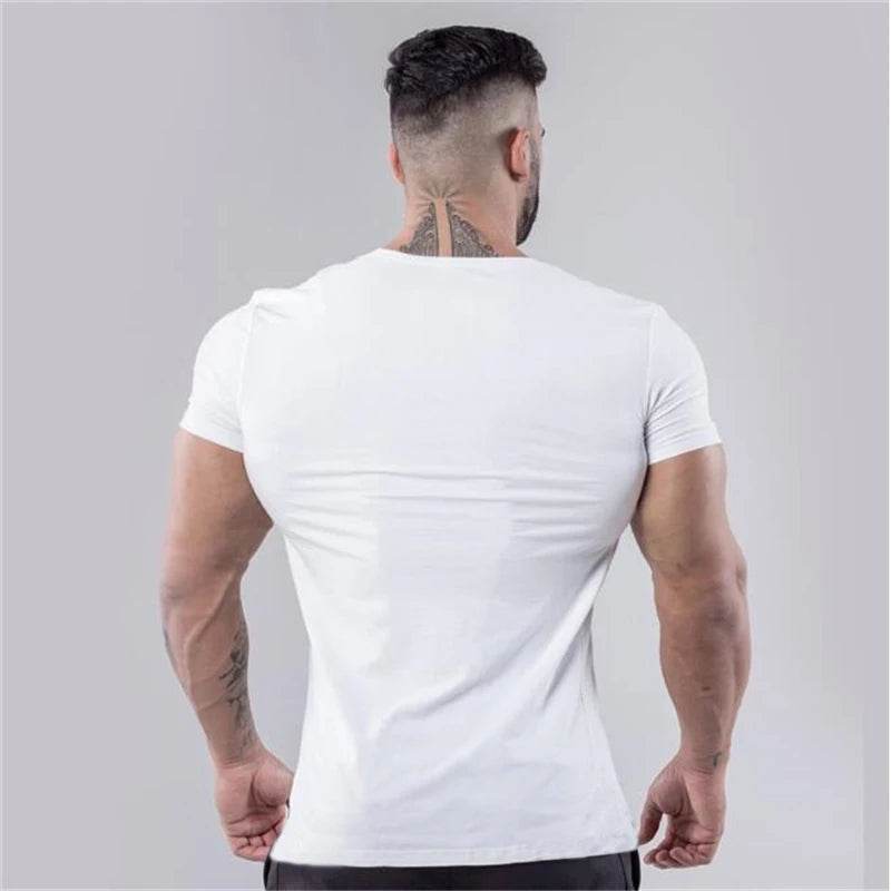 Muscleguys Men’s V-Neck Gym T-Shirt - Slim Fit, Breathable Cotton - Buy Center US
